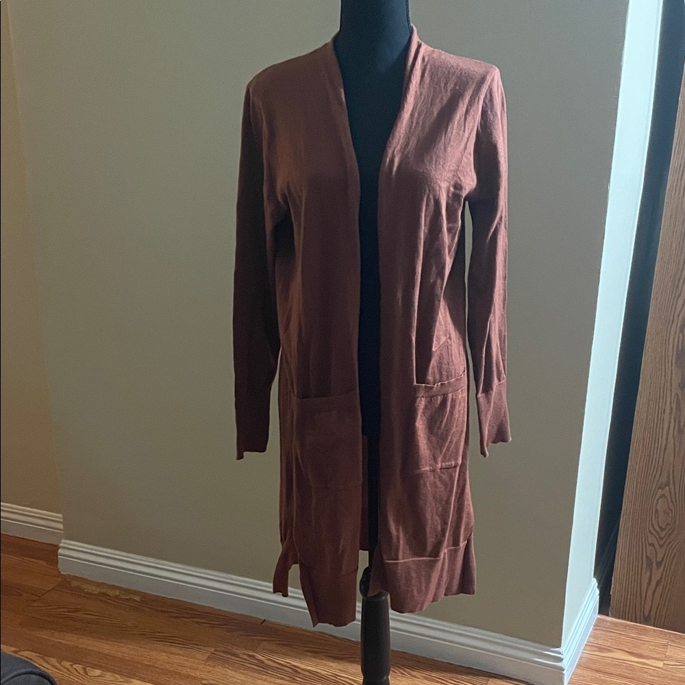 Chic Brown Open Front Cardigan for Women